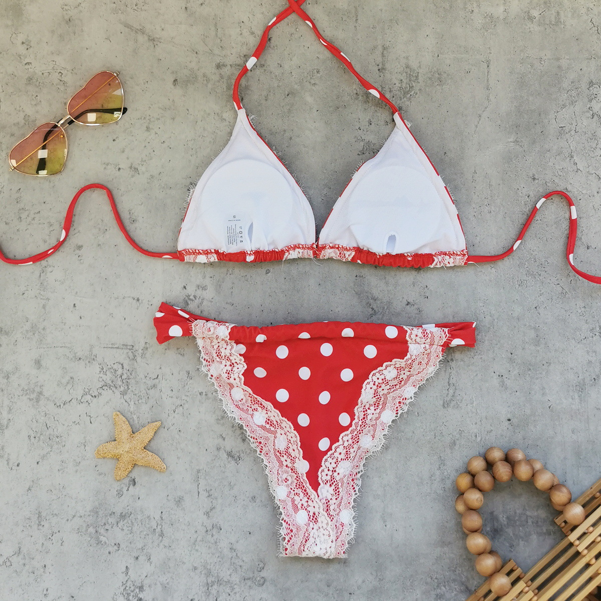 Two-Piece Triangle Bikini Set with Halter Neck and Side-Tie Bottoms view 9