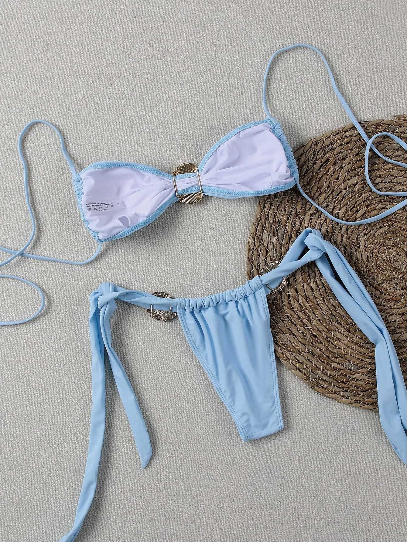 Halter Bikini Set with Shell Embellishment view 5