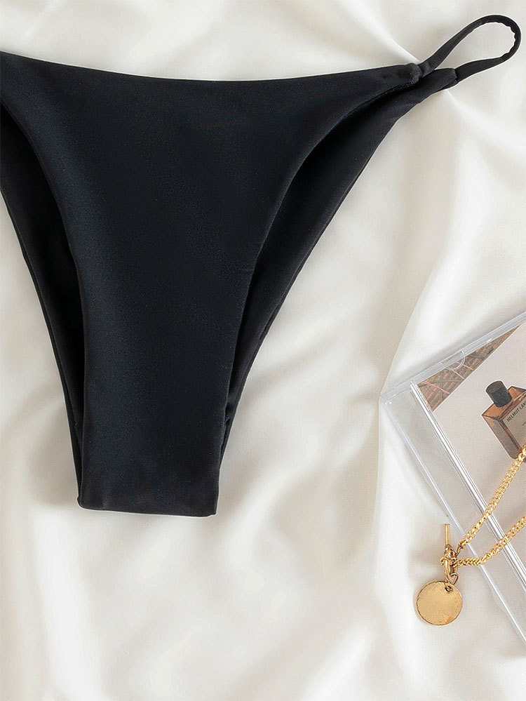 Women's V-Cut Thong Bikini Bottom with Side Ties view 4