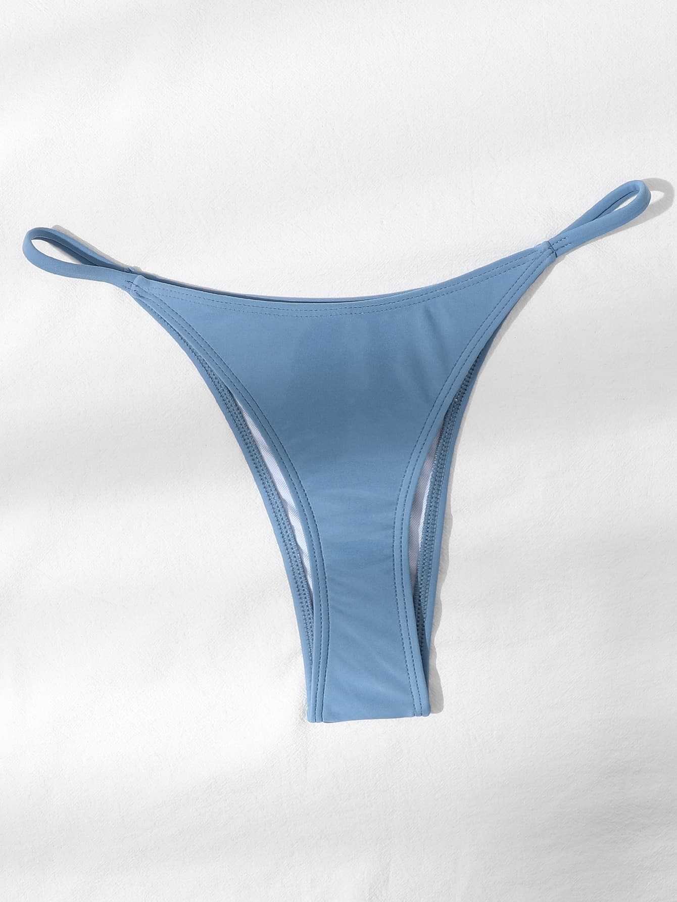 Thong Bikini Bottom with Side Straps view 29