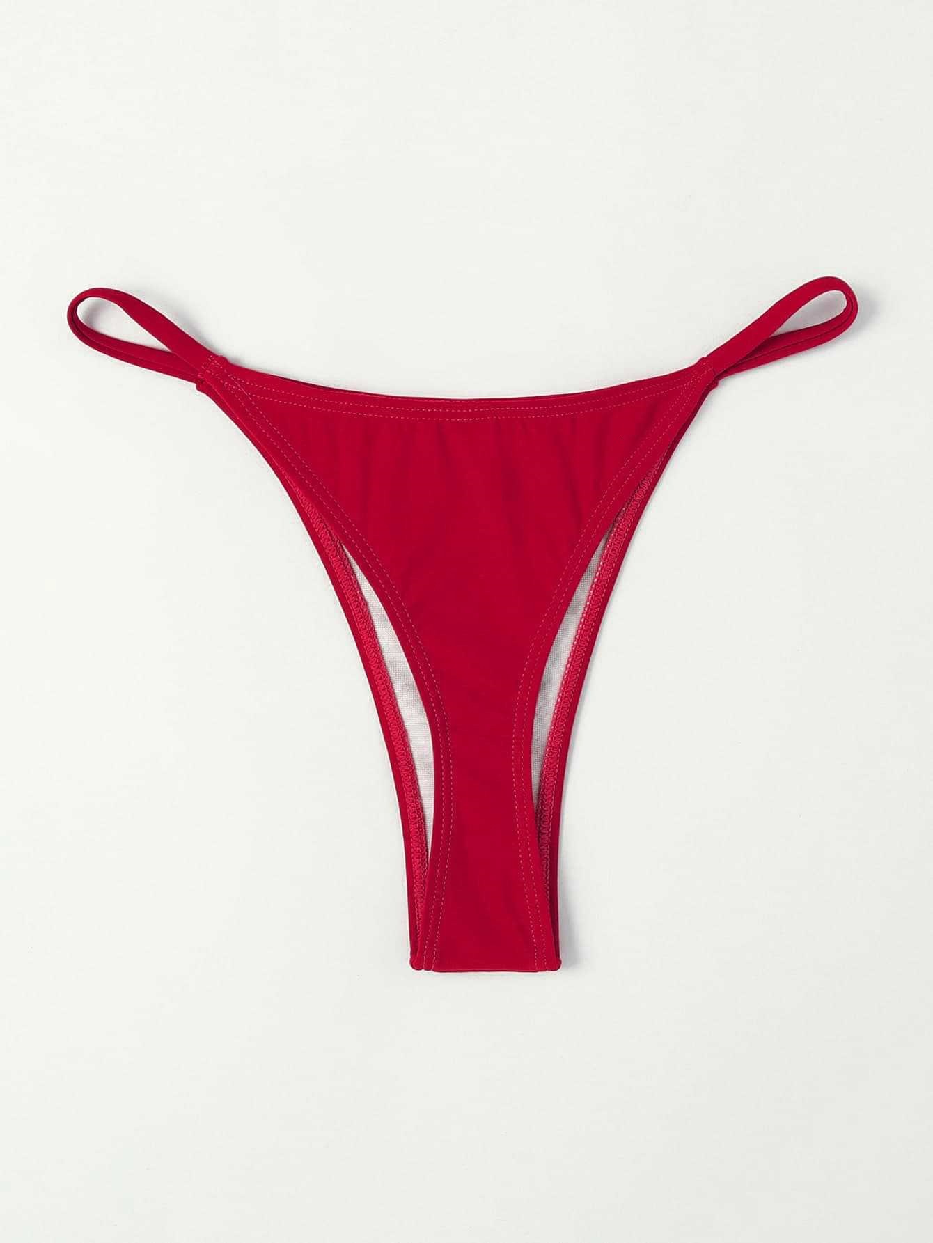 Thong Bikini Bottom with Side Straps view 45