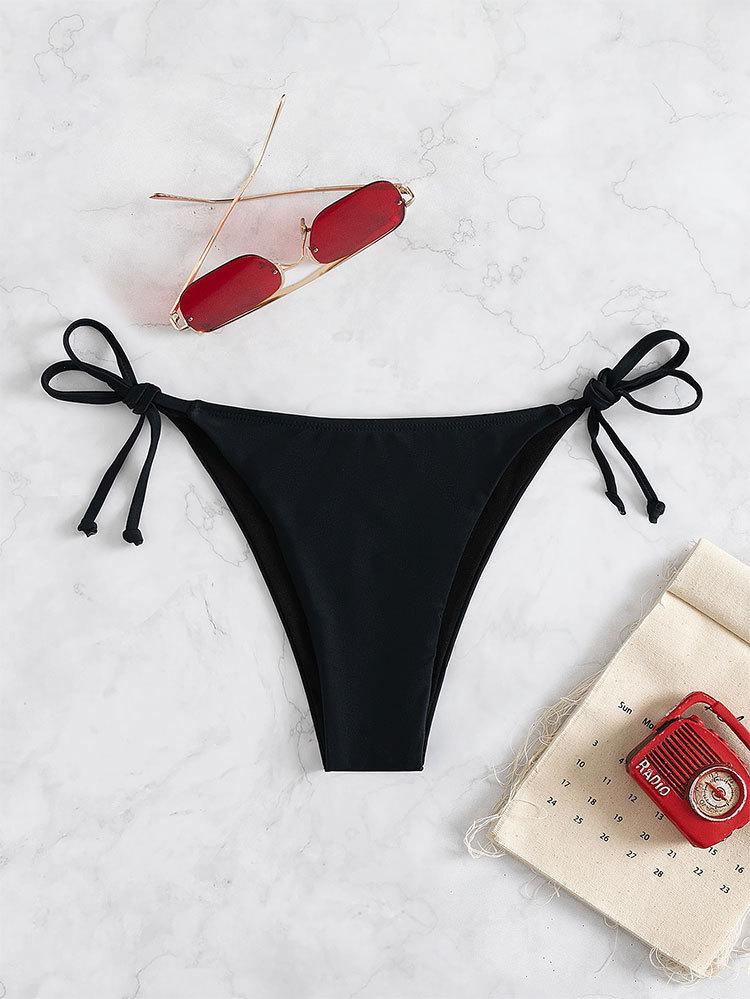 Women's Tie-Side Bikini Bottom High-Cut Swim Brief
