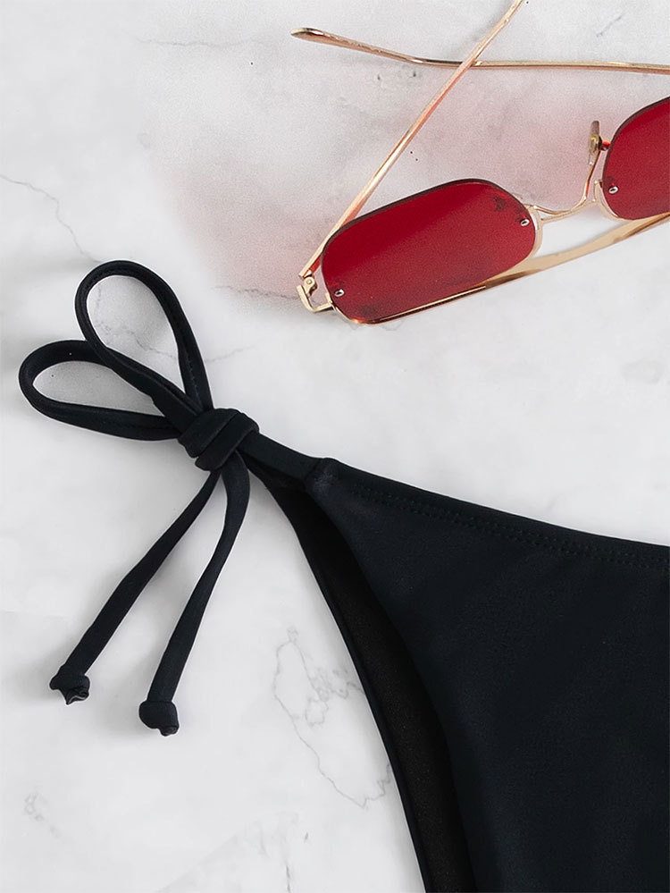 Women's Tie-Side Bikini Bottom High-Cut Swim Brief