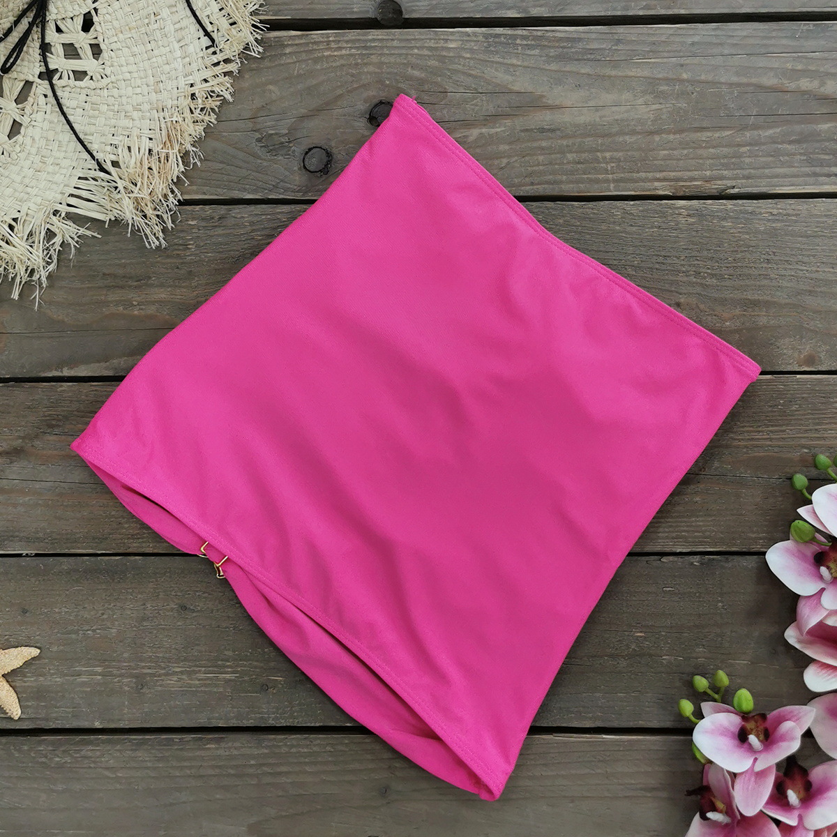 Cutout Ruched Mini Swim Skirt with Applique