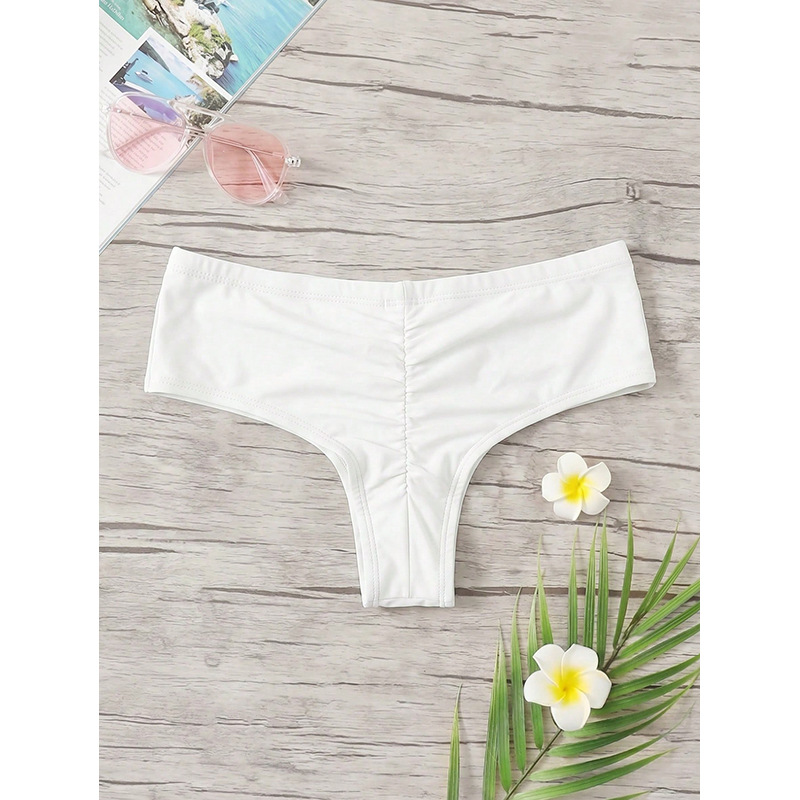 V-Front Ruched Back Bikini Bottom with High-Cut Leg view 9