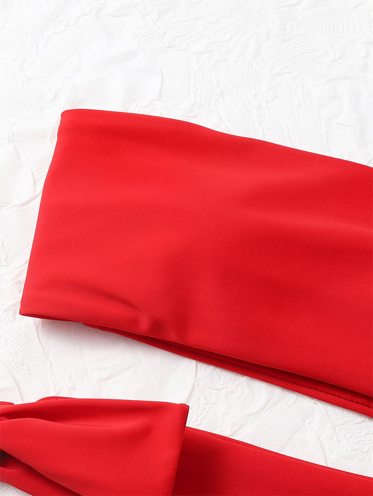 Strapless Bandeau Bikini Top with Wrap-Around Waist Tie view 4