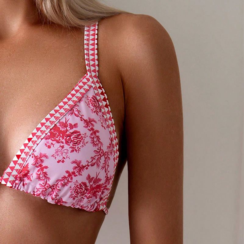 Women's Triangle Bikini Top with Adjustable Tie Back view 3