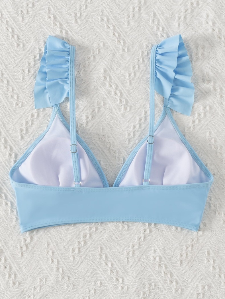 Ruffle Strap Triangle Bikini Top view 14