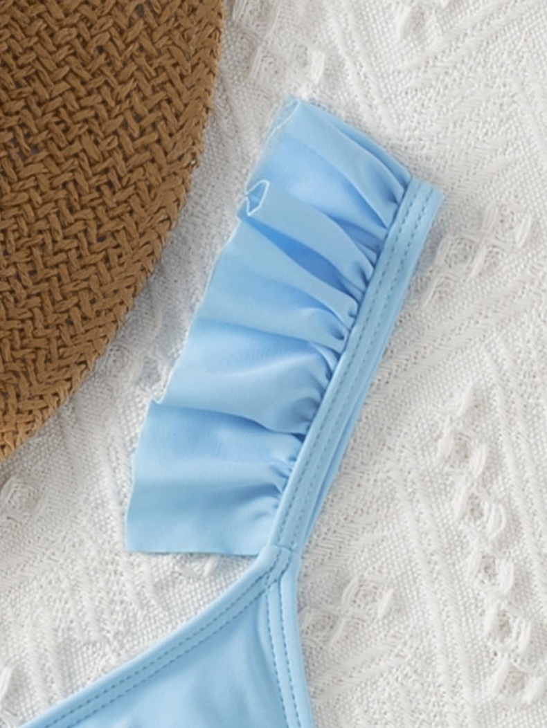 Ruffle Strap Triangle Bikini Top view 17