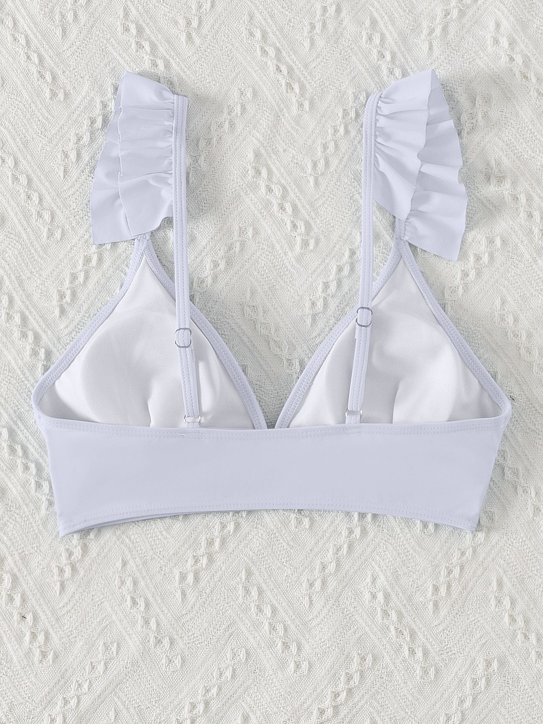 Ruffle Strap Triangle Bikini Top view 3