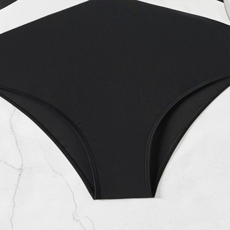 Women's One-Piece Swimsuit with Crisscross Waist and Keyhole Back view 6