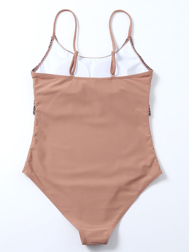 Women's Ruffle Hem One Piece Swimsuit With Adjustable Straps view 9