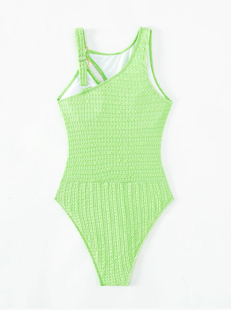 Women's Asymmetric Keyhole Ring Strap One-Piece Swimsuit view 7