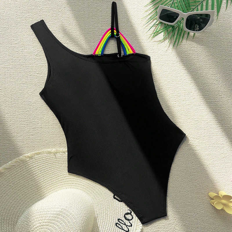 Women's Asymmetric One-Shoulder Multi-Strap One-Piece Swimsuit view 4