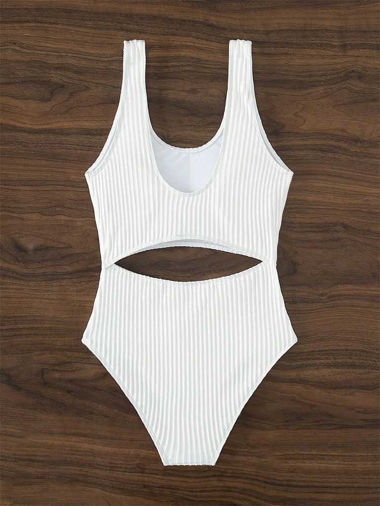 Women’s Scoop Neck Midriff Cutout One Piece Swimsuit