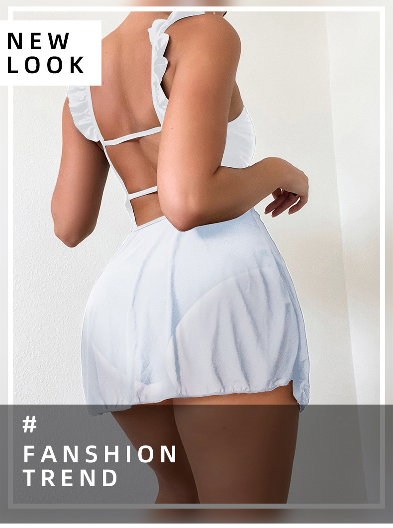 Ruffled Strap Skirted One-Piece Swimsuit