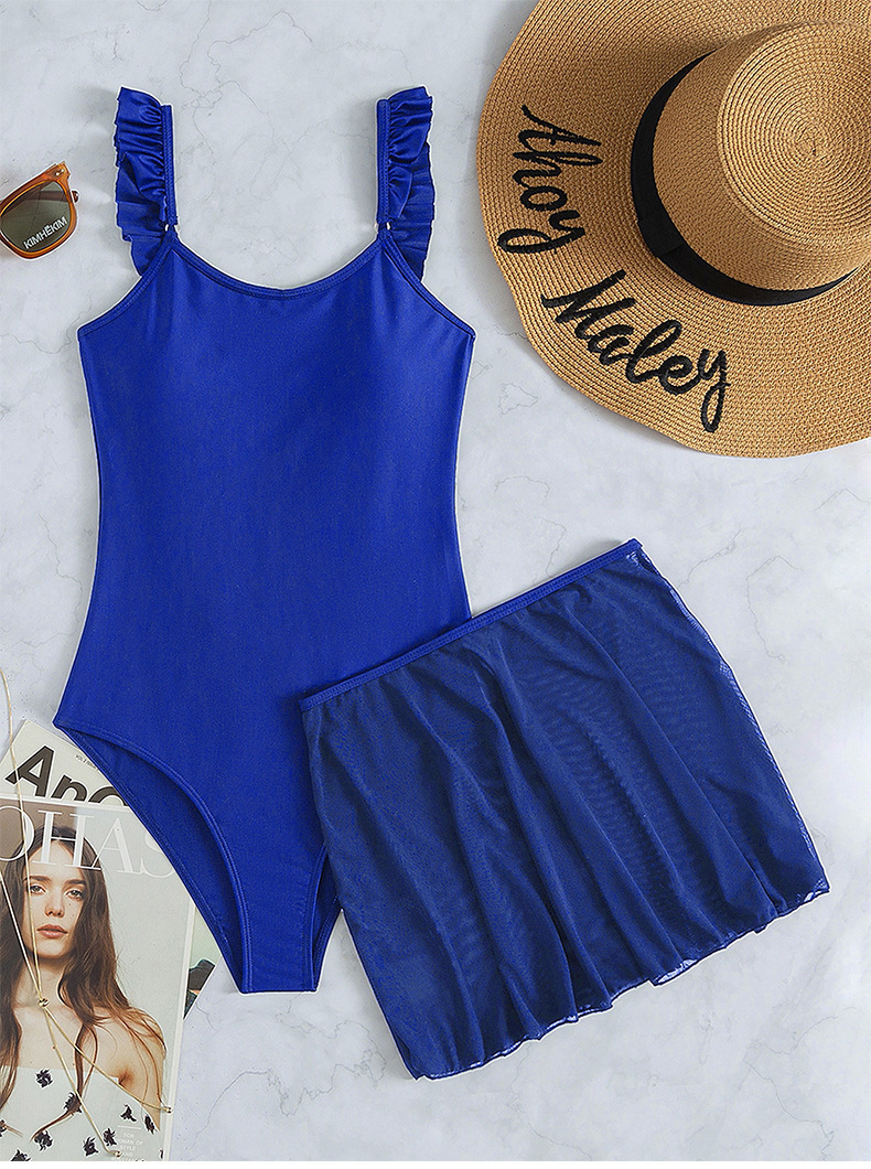 Ruffled Strap Skirted One-Piece Swimsuit view 10