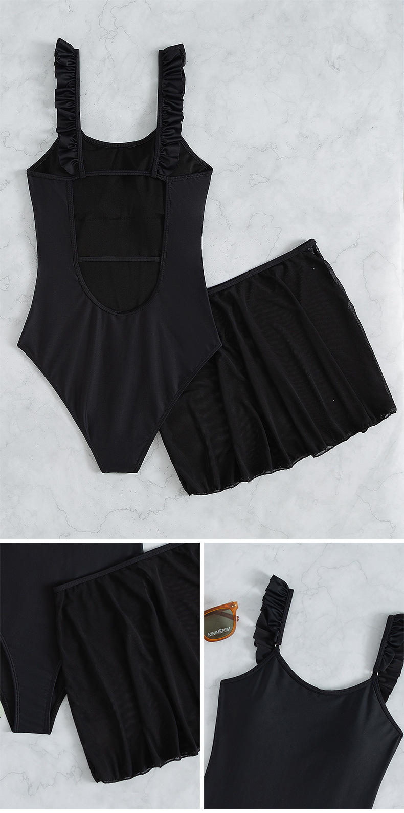 Ruffled Strap Skirted One-Piece Swimsuit view 14