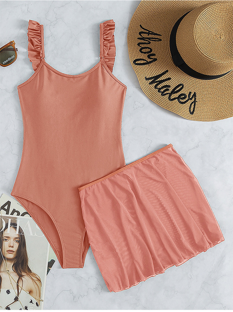 Ruffled Strap Skirted One-Piece Swimsuit view 18