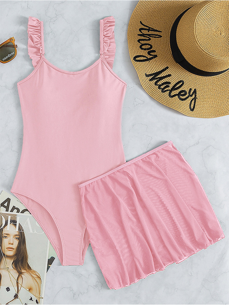 Ruffled Strap Skirted One-Piece Swimsuit view 24