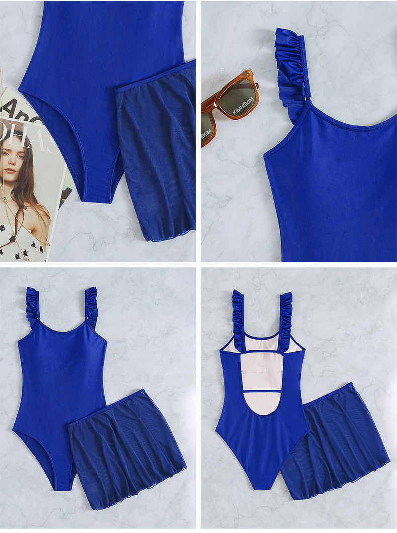 Ruffled Strap Skirted One-Piece Swimsuit view 9
