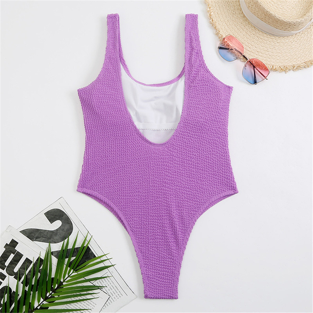 Square Neck Wide Strap High Cut One-Piece Swimsuit view 3