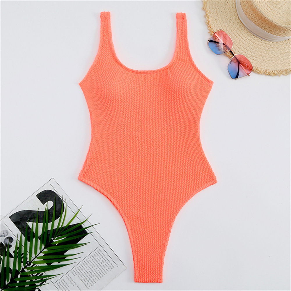 Square Neck Wide Strap High Cut One-Piece Swimsuit view 6