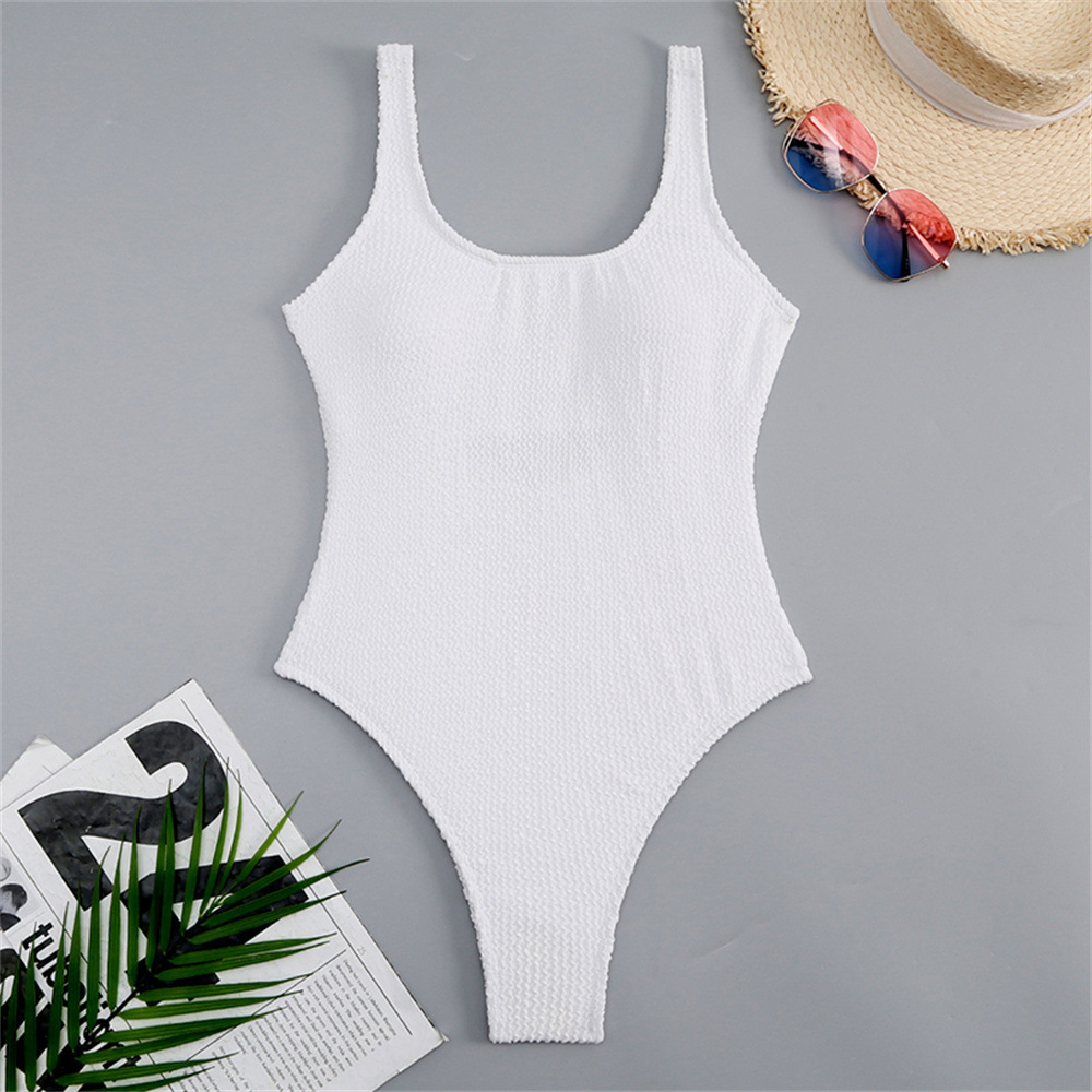 Square Neck Wide Strap High Cut One-Piece Swimsuit view 8