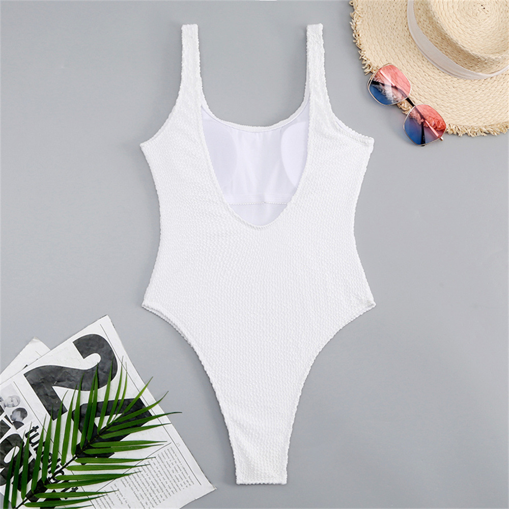 Square Neck Wide Strap High Cut One-Piece Swimsuit view 9