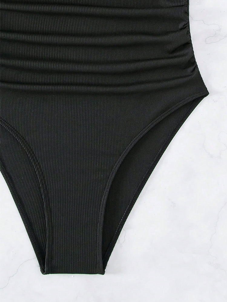 Halter V-Neck Ruched One-Piece Swimsuit view 15