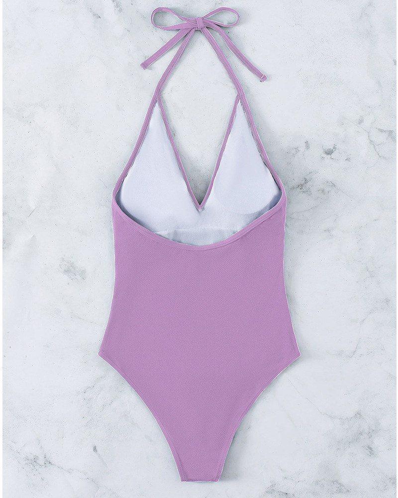 Women’s Halter V-Neck One-Piece Swimsuit