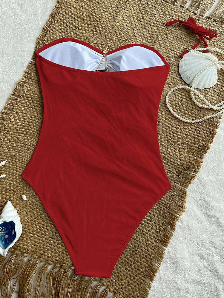 Strapless One-Piece Swimsuit with Cutout Details view 6