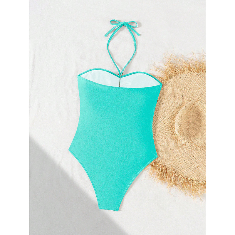 Halter Neck One-Piece Swimsuit with Ring Detail view 17