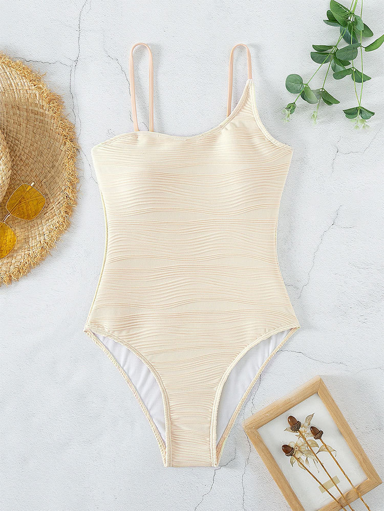 Women's High Cut One-Piece Swimsuit with Adjustable Spaghetti Straps view 4