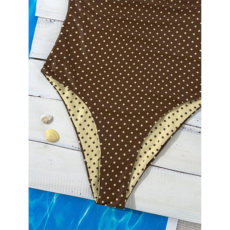 Deep V-Neck One-Piece Swimsuit with Spaghetti Straps and High Cut view 4