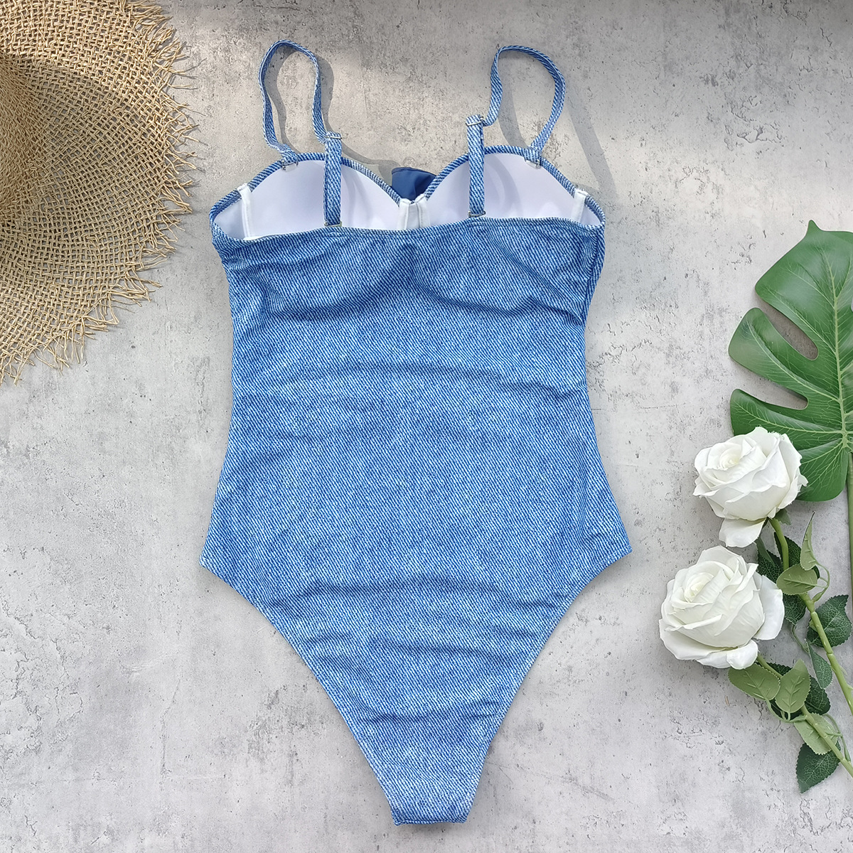 Women's One-Piece Swimsuit with Rosette and Cutout view 11