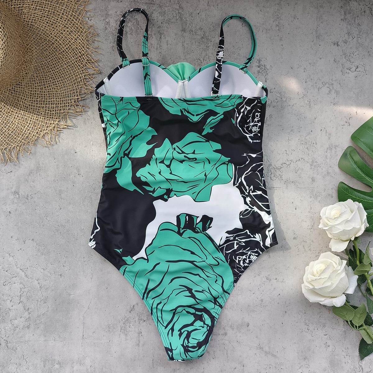 Women's One-Piece Swimsuit with Rosette and Cutout view 7