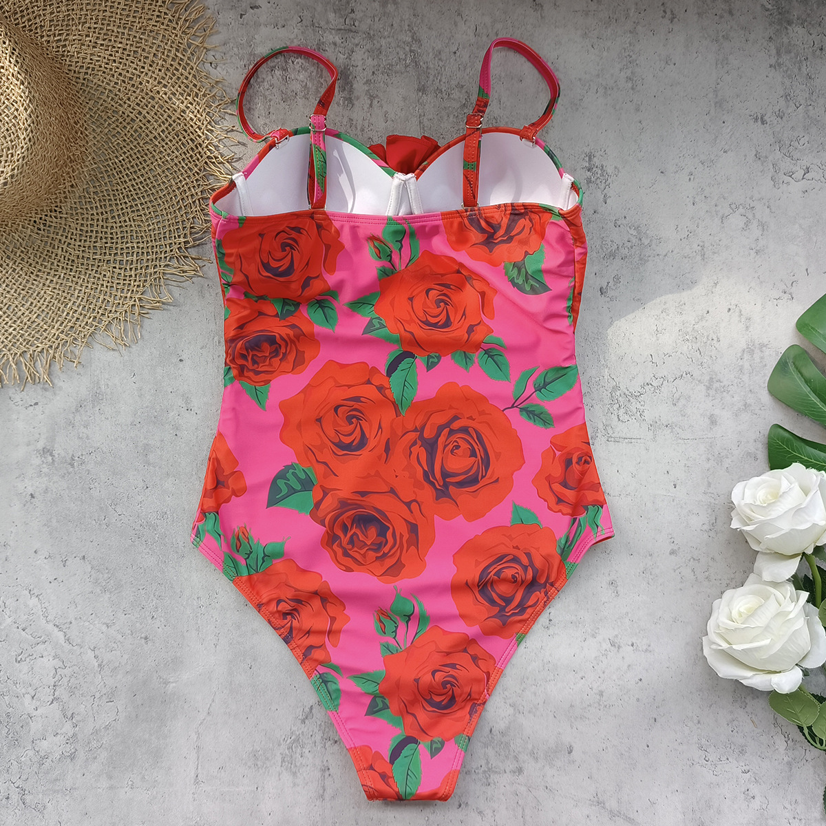Women's One-Piece Swimsuit with Rosette and Cutout view 9
