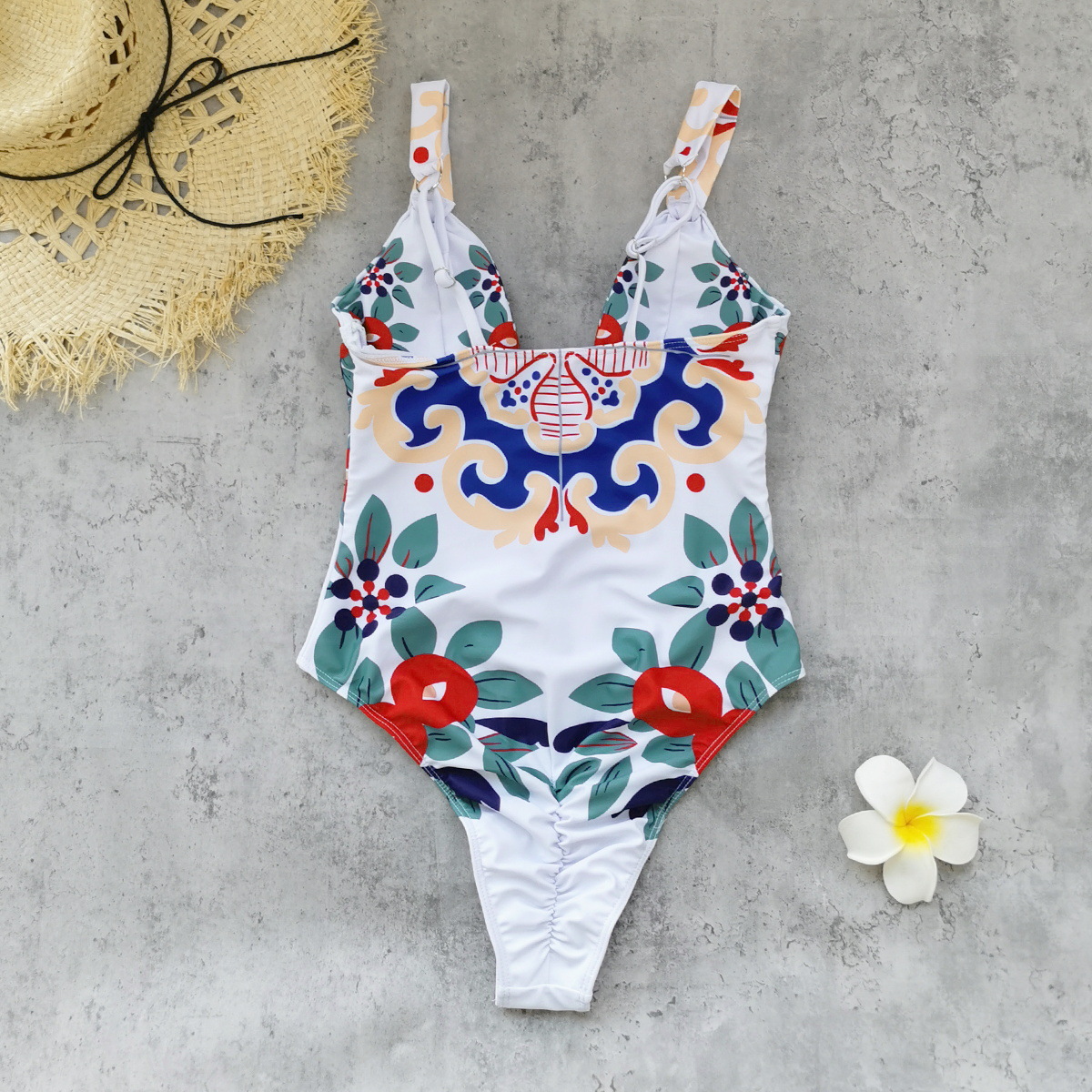 Plunge One-Piece Swimsuit with Adjustable Straps and High-Cut Legs view 7
