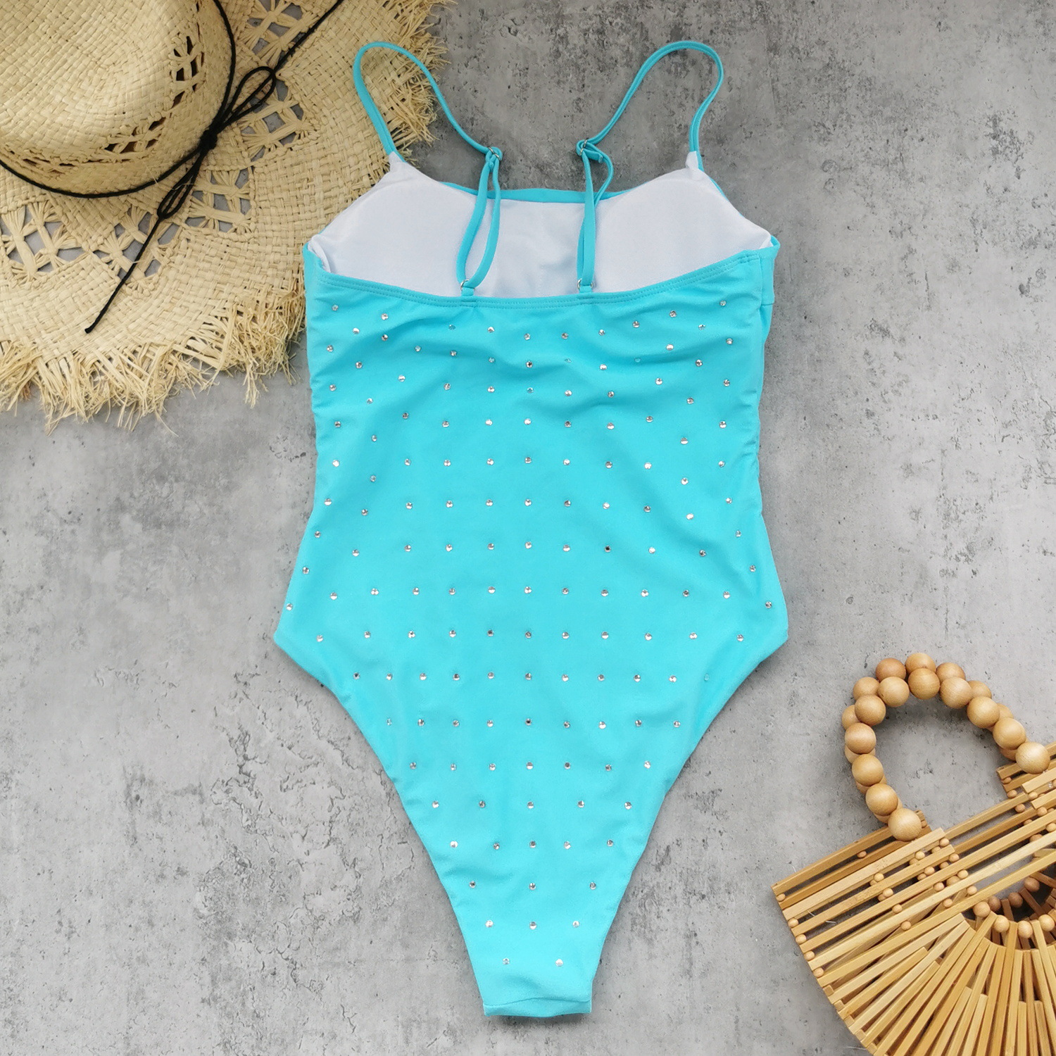 Spaghetti Strap One-Piece Swimsuit with Adjustable Straps and High Cut view 5