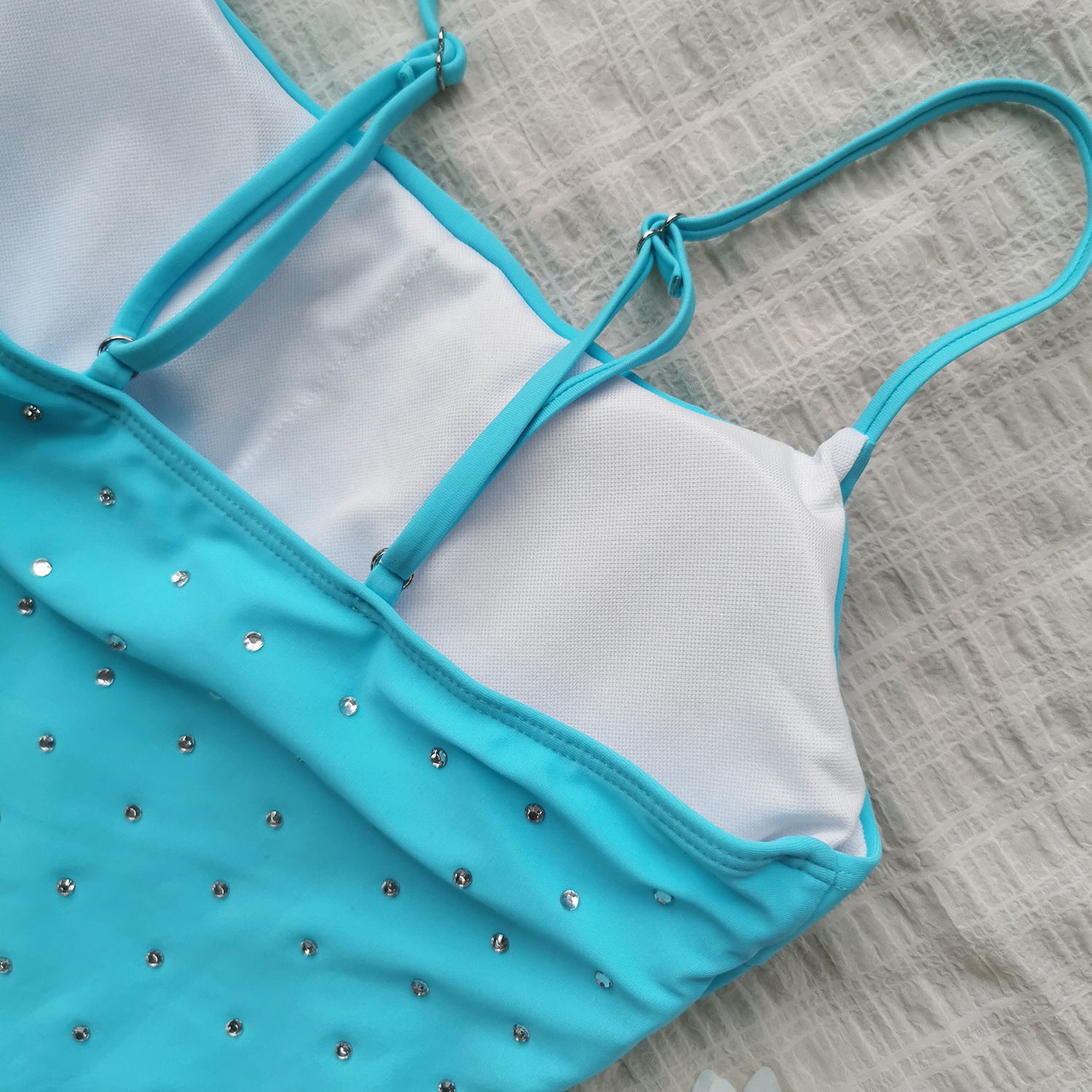 Spaghetti Strap One-Piece Swimsuit with Adjustable Straps and High Cut view 7