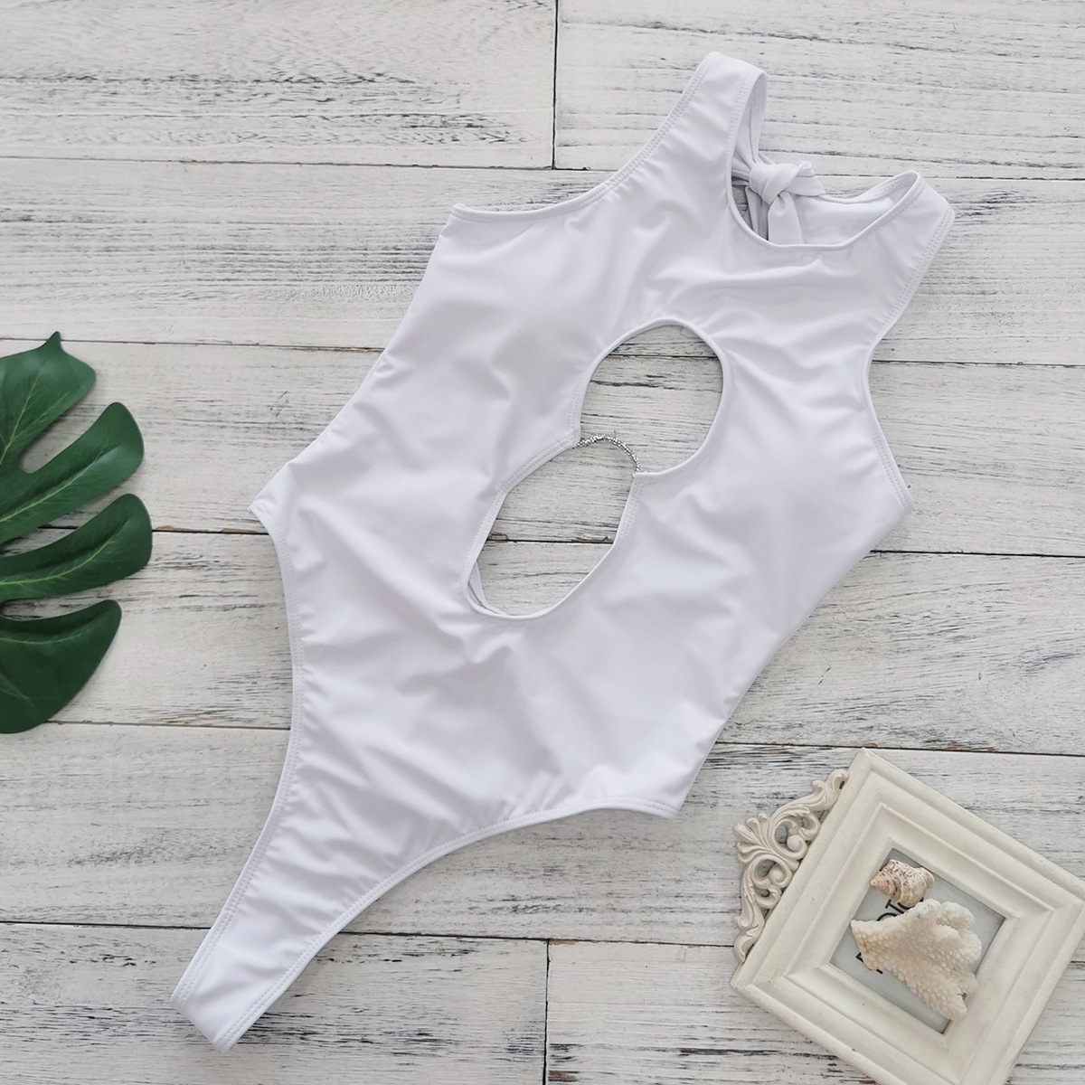 Cutout Front Tie Back One-Piece Swimsuit view 10