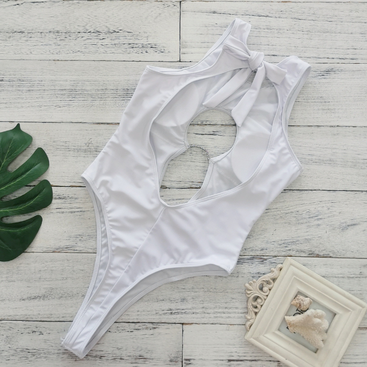 Cutout Front Tie Back One-Piece Swimsuit view 12