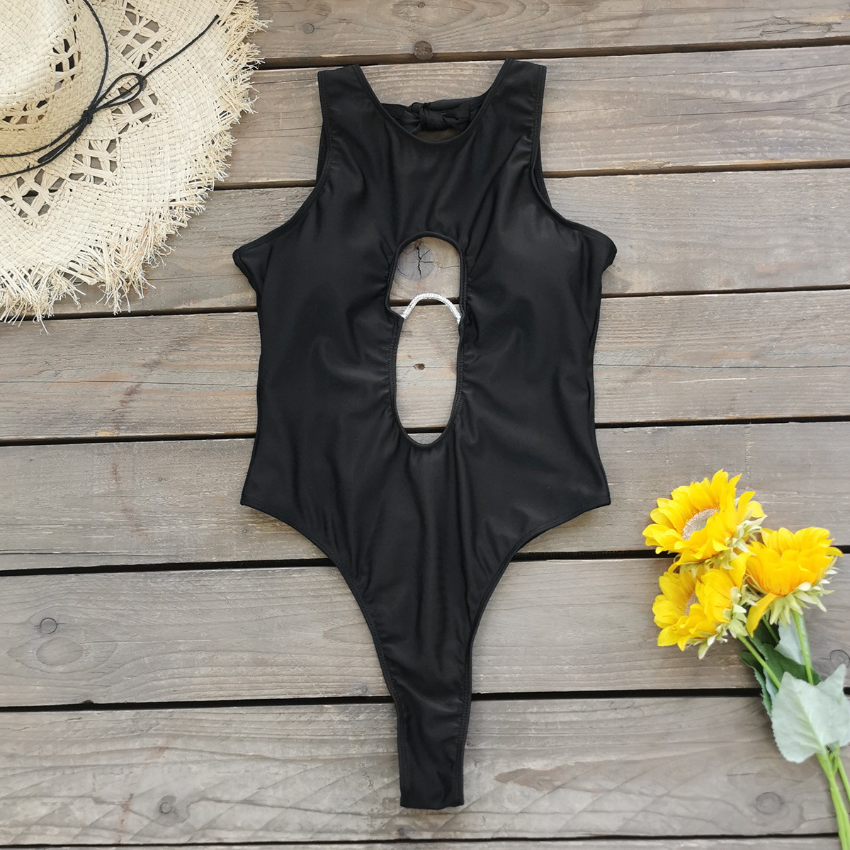 Cutout Front Tie Back One-Piece Swimsuit view 15