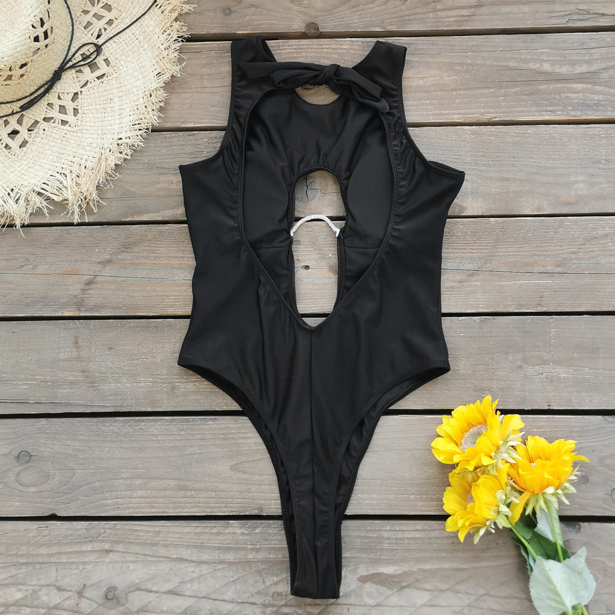 Cutout Front Tie Back One-Piece Swimsuit view 16