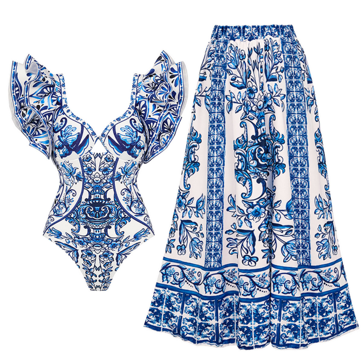 A-Line Maxi Beach Skirt with Elasticated Waistband