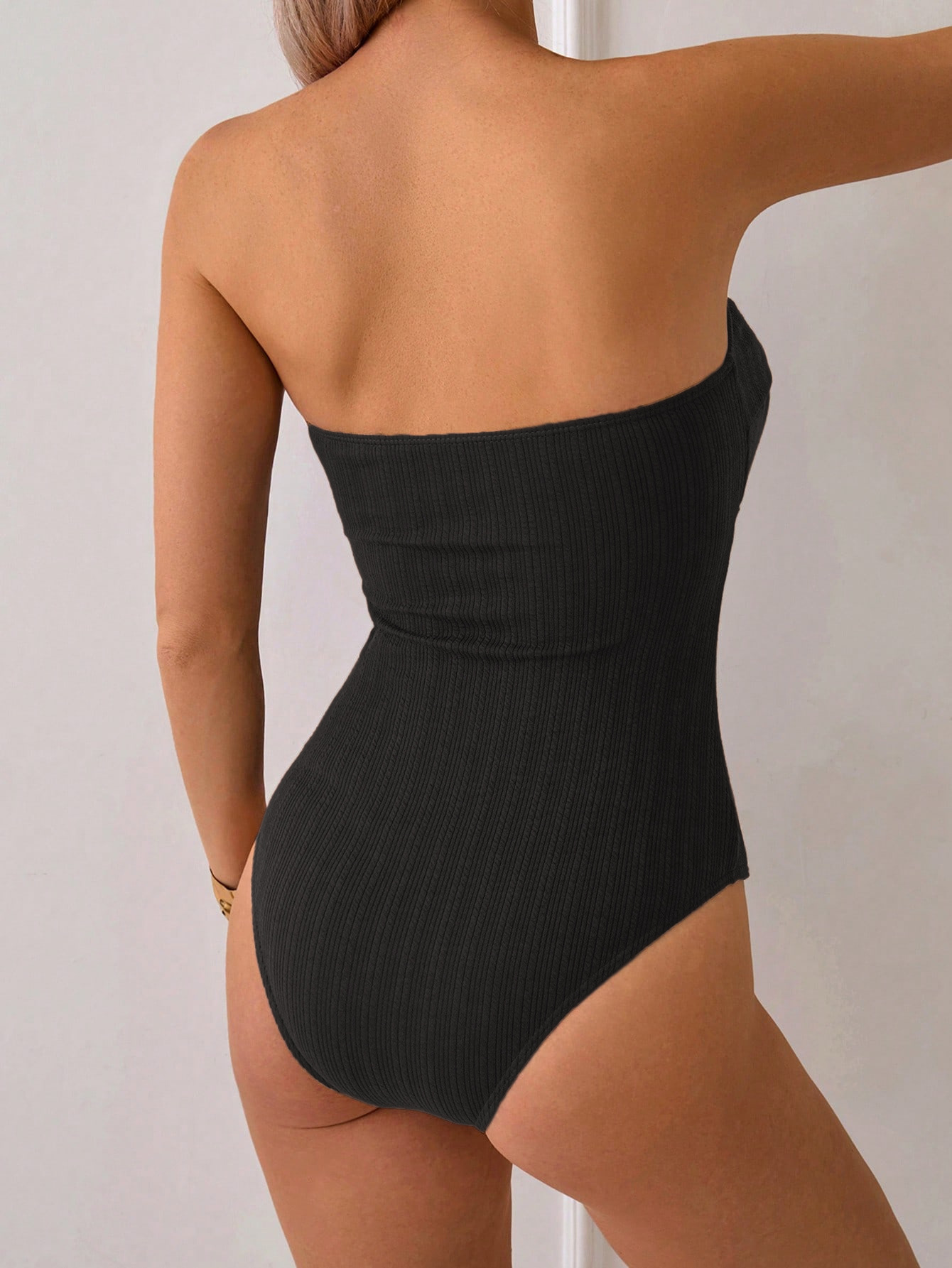 Convertible Strapless Halter One-Piece Swimsuit view 8
