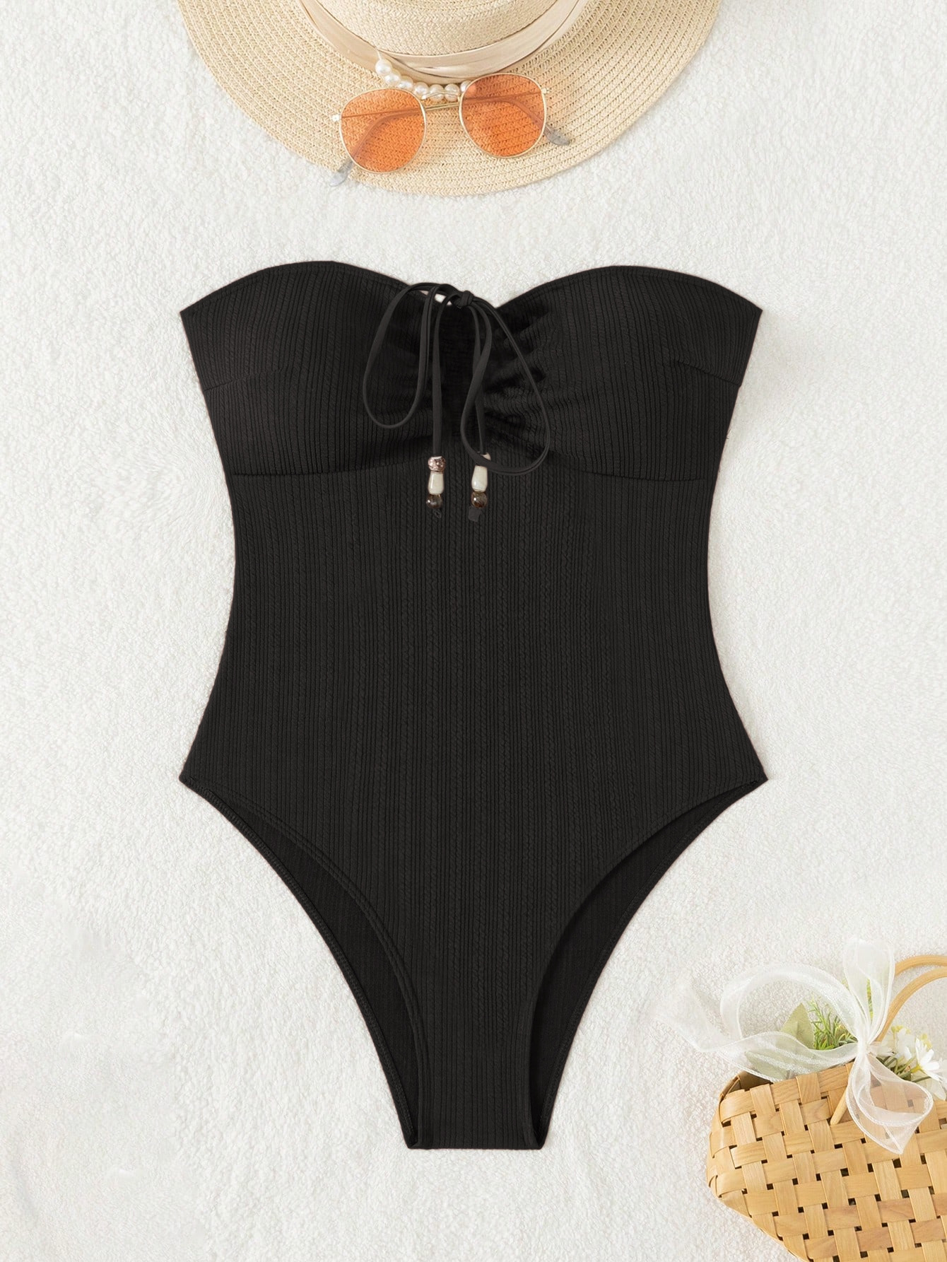 Convertible Strapless Halter One-Piece Swimsuit view 9