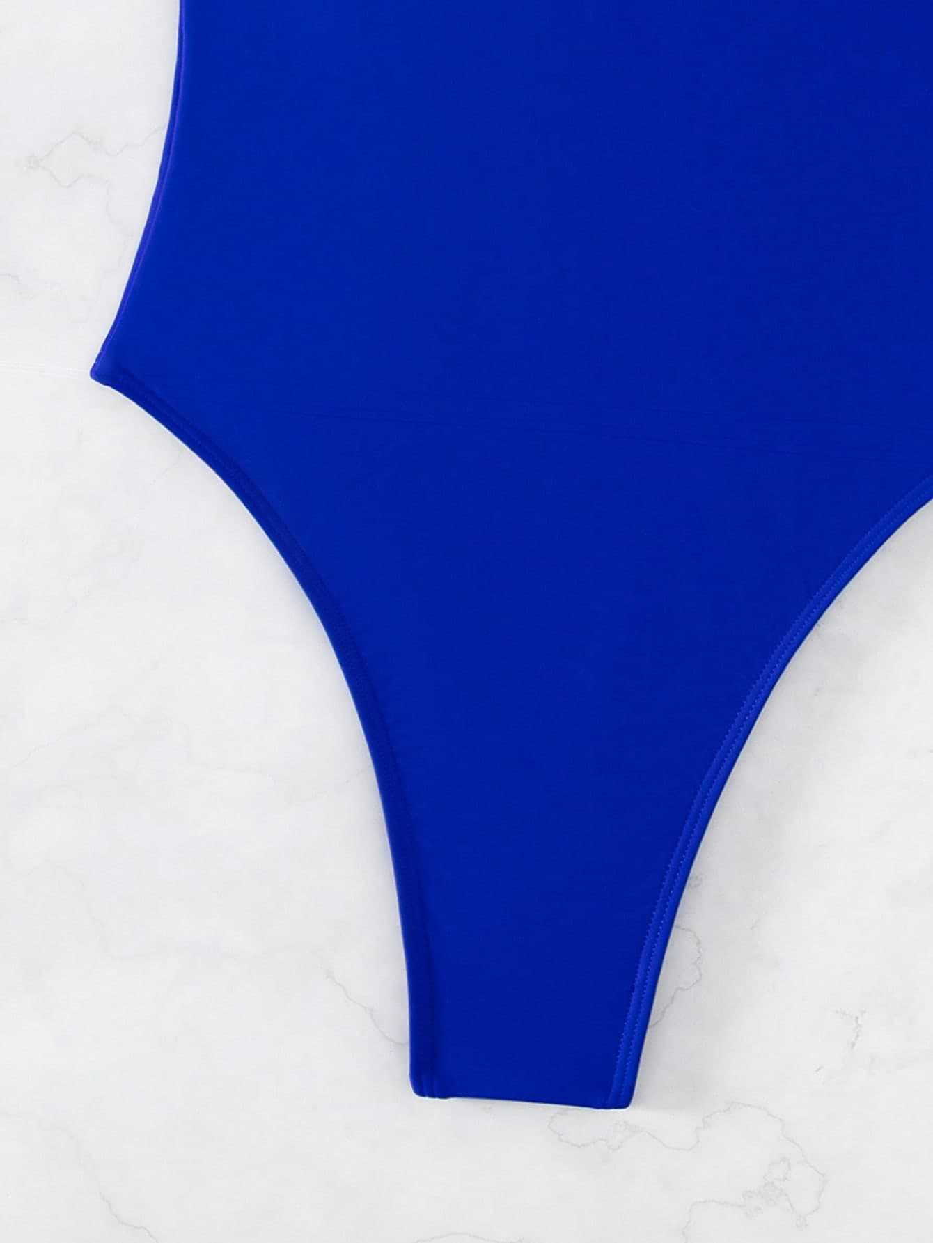 Women's V-Neck Backless One-Piece Swimsuit with Adjustable Straps view 29