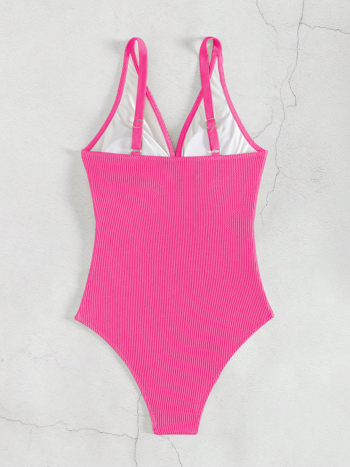 Women's V-Neck One-Piece Swimsuit with Front Ring Detail view 9